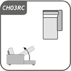CH03RC - 1 személyes longchair tárolóval 1 karral jobb