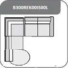 IS00L + EK00BP+ B300R -sarokkanapé - bal