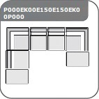 P000E150EK00E150E150EK00P000 - U-alakú sarokkanapé 281 cm X 304 cm X 193 cm - balos