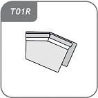 T01R - 2 személyes háttámlás ívelt sarokelem (speciális terminál) - jobb