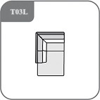 T03L - 2 személyes háttámlás sarokelem (terminál) - bal